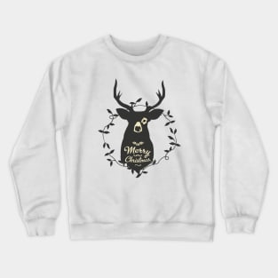 Merry Christmas Reindeer Wreath Crewneck Sweatshirt